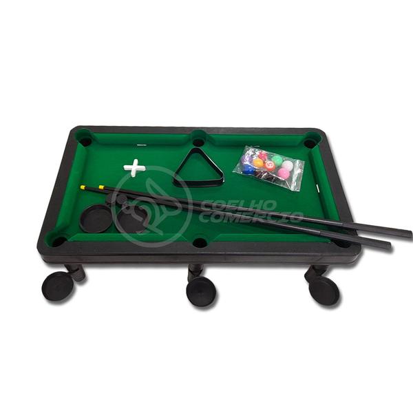 Imagem de Mini Mesa de Bilhar Sinuca Snooker em Madeira 50x31x11cm