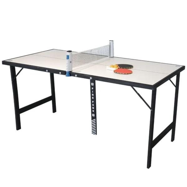 Imagem de Mini Mesa de Ping Pong Portátil Dobrável com Kit 1 Rede Retrátil 2 Raquetes 3 Bolinhas Belfix