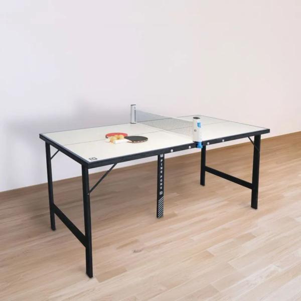 Imagem de Mini Mesa de Ping Pong Portátil Dobrável com Kit 1 Rede Retrátil 2 Raquetes 3 Bolinhas Belfix