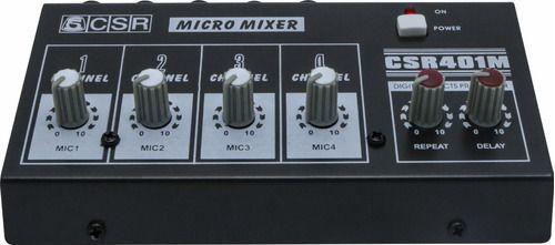 Imagem de Mini Mesa De Som 4 Canais Mixer Csr Mm401m Com Efeito Nfe