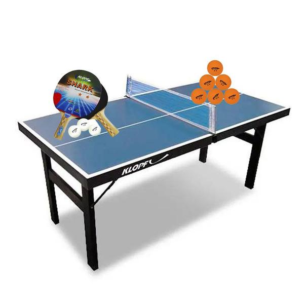 Imagem de MINI MESA PING PONG Júnior MDP 12mm 1003 KLOPF + Kit 5055 + Kit 6 Bolinhas Laranja