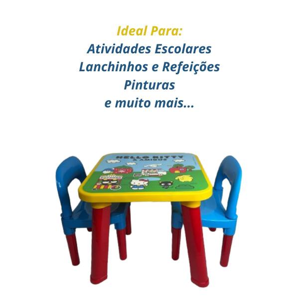 Imagem de Mini Mesinha Didática com 2 Cadeiras Infantil - Hello Kitty