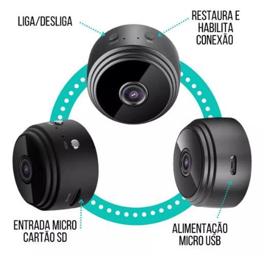 Imagem de Mini Micro Camera De Seguranca Wifi Espia Interna Externa Hd