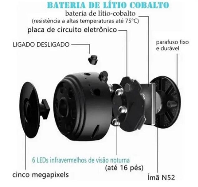 Imagem de Mini Micro Camera Ip Espiã Wifi Full Hd Segurança Visão Noturna C/gravador De Voz