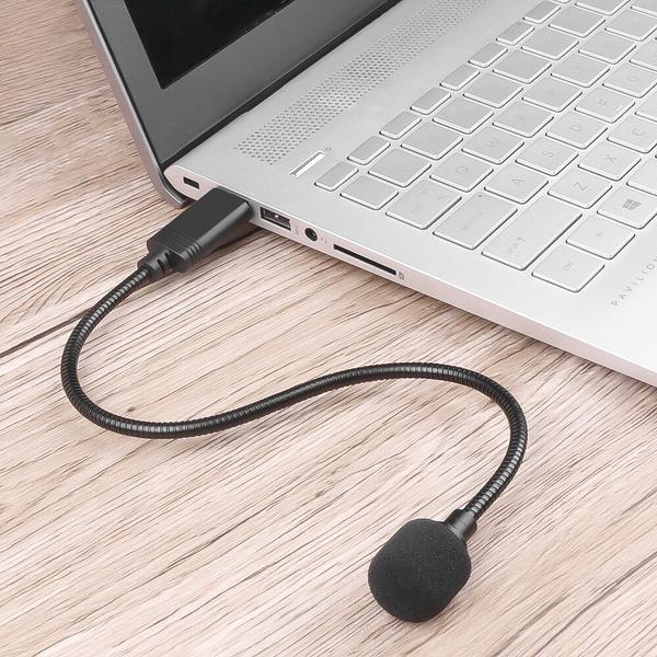 Imagem de Mini Microfone Usb 2.0 c/ Haste Flexível Para Computador Note