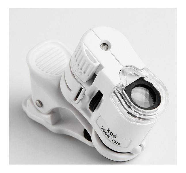 Mini Microscópio Lupa Portátil Câmera Zoom Celular Led 60x - Lupa
