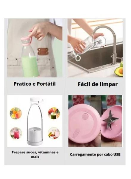 Imagem de Mini Mixer Liquidificador Portátil Recarregável Mini Juice - 380ML