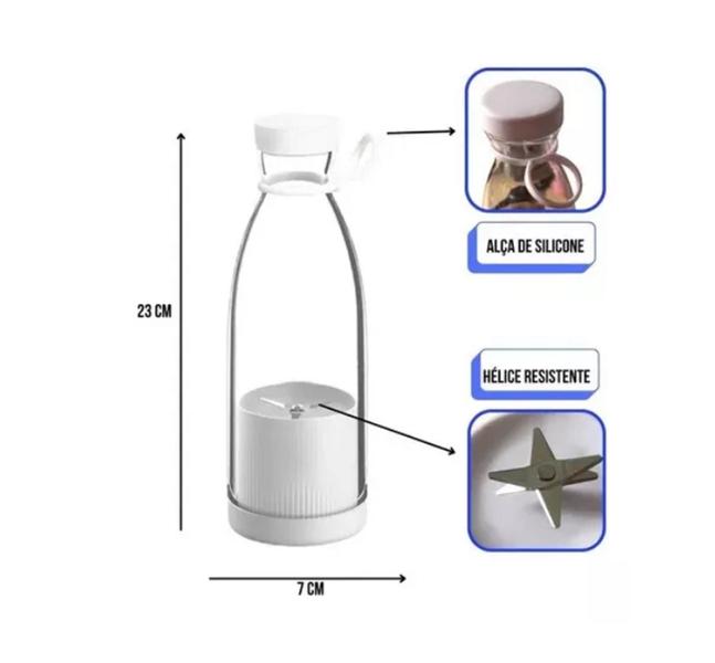 Imagem de Mini Mixer Liquidificador Portátil Recarregável Mini Juice - 380ML