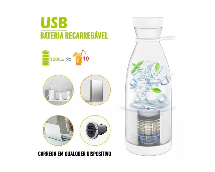 Imagem de Mini Mixer Liquidificador Portátil Recarregável Mini Juice - 380ML