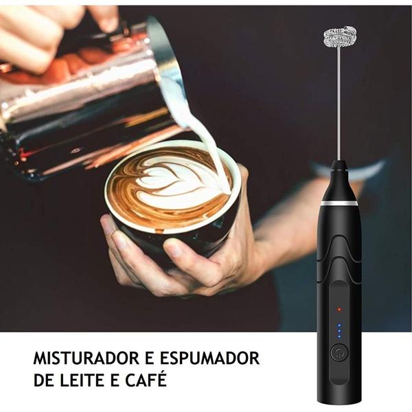 Imagem de Mini Mixer Portátil Misturador de Bebida Batedor Espumador de Leite USB Recarregável Cozinha Café