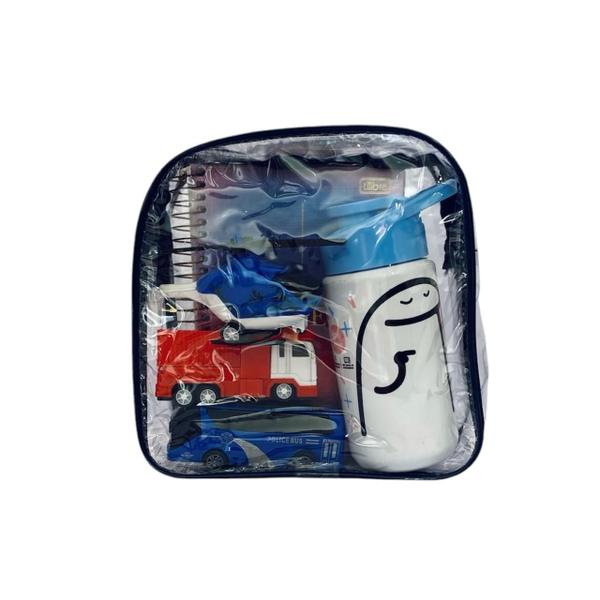 Imagem de MINI mochila AZUL MARINHO infantil transparente cristal escola viagem lancheira piscina brinquedo