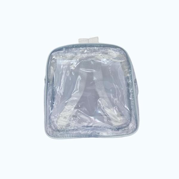 Imagem de MINI mochila BRANCA infantil transparente cristal escola viagem lancheira piscina brinquedo