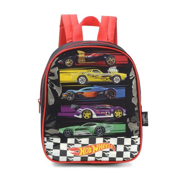 Imagem de Mini Mochila Escolar Infantil Luxcel Hotwheels Preto - IS38