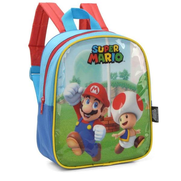 Imagem de Mini Mochila Infantil Super Mário Vermelha IS38972MO - Luxcel