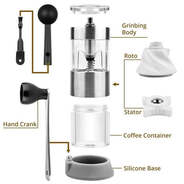 Imagem de Mini moedor de café manual de aço inoxidável portátil