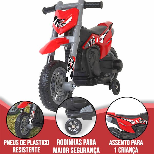 Imagem de Mini Motinha Vermelha Elétrica Infantil  Mini Moto cross para Crianças de 2 a 5 anos Moto Cross