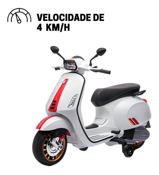 Imagem de Mini moto elétrica 12v vespa piaggio branca licenciada bw222