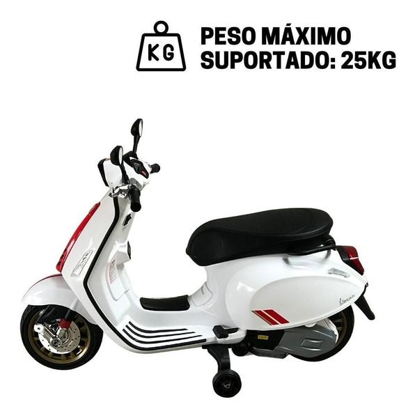 Imagem de Mini Moto Elétrica 12V Vespa Piaggio Branca Licenciada Bw222