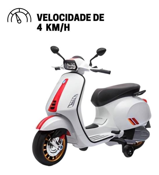 Imagem de Mini Moto Elétrica 12V Vespa Piaggio Branca Licenciada Bw222