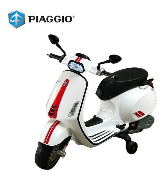 Mini Moto Elétrica 12V Vespa Piaggio Branca Licenciada Bw222 - Importway Imagem de Mini Moto Elétrica 12V Vespa Piaggio Branca Licenciada Bw222
