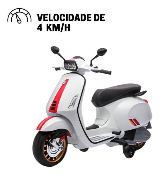 Mini Moto Elétrica 12V Vespa Piaggio Branca Licenciada Bw222 - Importway Imagem de Mini Moto Elétrica 12V Vespa Piaggio Branca Licenciada Bw222