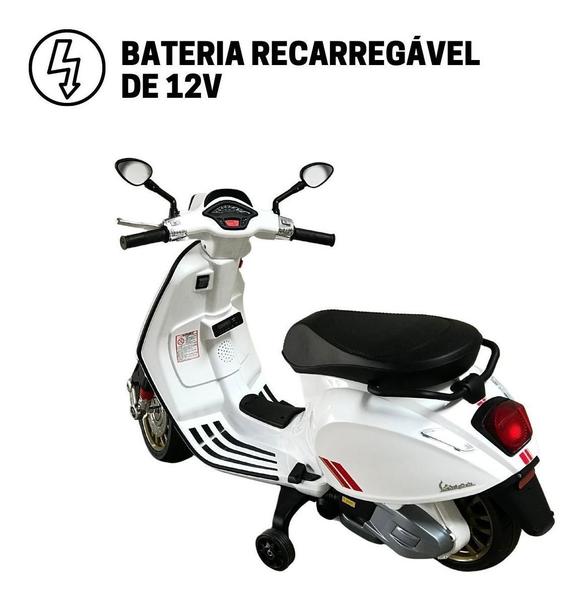 Mini Moto Elétrica 12V Vespa Piaggio Branca Licenciada Bw222 - Importway Imagem de Mini Moto Elétrica 12V Vespa Piaggio Branca Licenciada Bw222