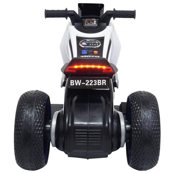 Imagem de Mini Moto Elétrica 6V Triciclo Futurista Criança Infantil Led Som Usb Branco Brinqway Bw-223 Bivolt