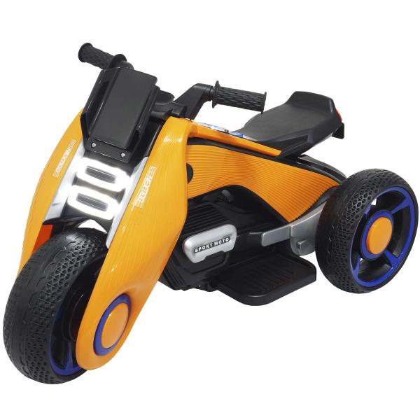 Imagem de Mini Moto Elétrica 6V Triciclo Futurista Criança Infantil Led Som Usb Laranja Brinqway Bw-223 Bivolt