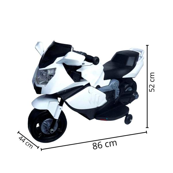 Imagem de Mini Moto Elétrica Branca Bivolt com Sirene e Farol Suporta até 25 Kg BW044