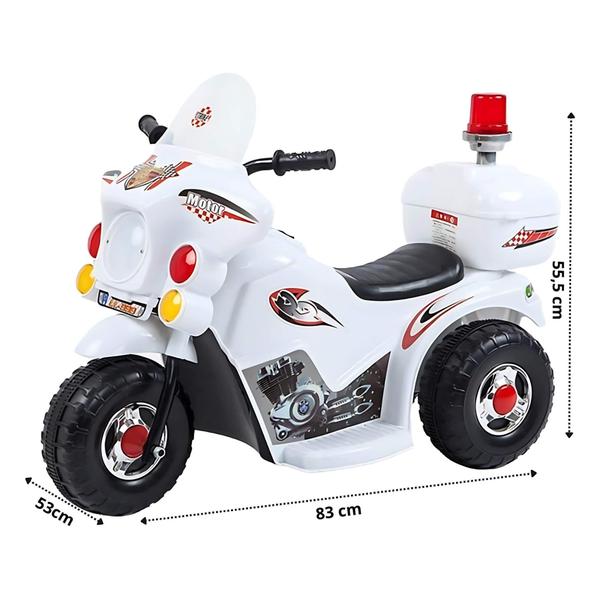 Imagem de Mini Moto Elétrica Infantil 6V Até 30kg C/ Baú Branco Zippy Toys - 9023