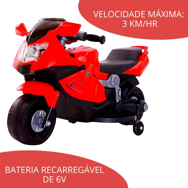 Imagem de Mini Moto Elétrica Infantil 6V com Luz e Som Vermelha