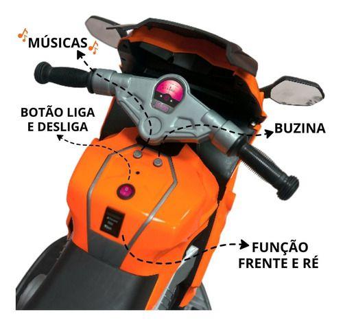 Imagem de Mini Moto Elétrica Infantil 6v Funções Frente e Ré - Cores