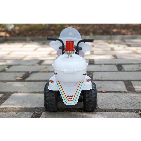 Imagem de Mini Moto Elétrica Infantil A Bateria 6V Luz E Baú - Branco