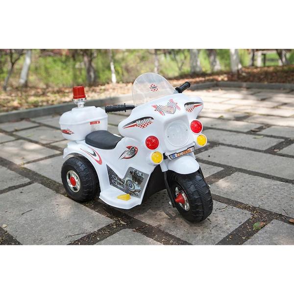 Imagem de Mini Moto Elétrica Infantil A Bateria 6V Luz E Baú - Branco