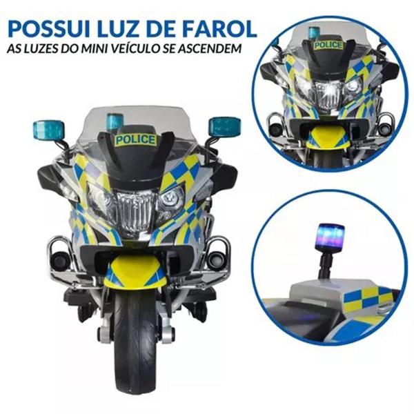 Imagem de Mini Moto Elétrica Infantil Bateria 12V Bmw R 1200RT Som Farol Led Polícia Prata Importway Bw-316 Pr