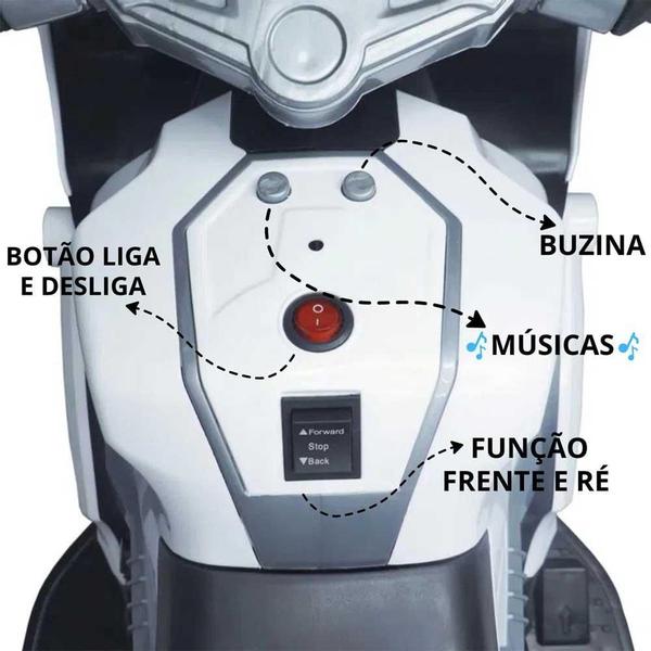 Imagem de Mini Moto Elétrica Infantil Importway 6V BW232BR - Branco