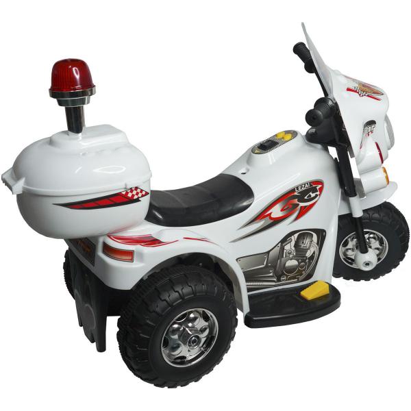 Mini Moto Elétrica Infantil Triciclo Criança Bateria 6V Importway BW002-B Branco Polícia Bivolt Imagem de Mini Moto Elétrica Infantil Triciclo Criança Bateria 6V Importway BW002-B Branco Polícia Bivolt