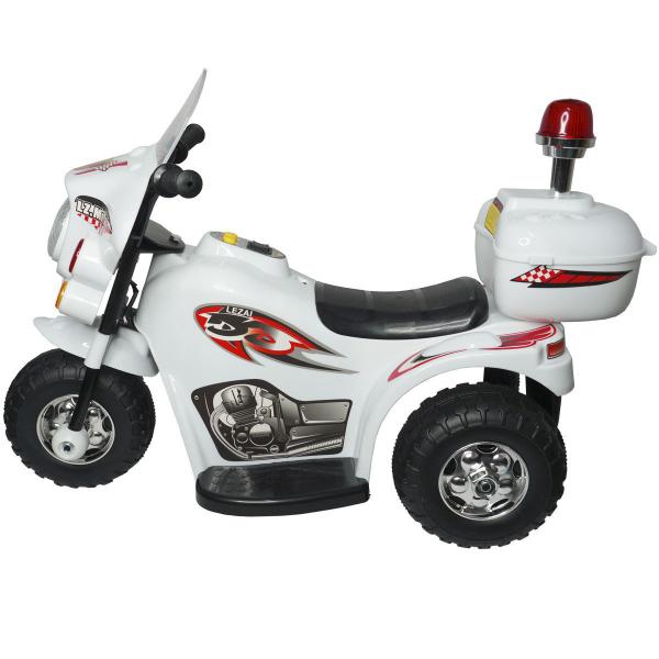 Mini Moto Elétrica Infantil Triciclo Criança Bateria 6V Importway BW002-B Branco Polícia Bivolt Imagem de Mini Moto Elétrica Infantil Triciclo Criança Bateria 6V Importway BW002-B Branco Polícia Bivolt