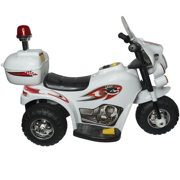 Mini Moto Elétrica Infantil Triciclo Criança Bateria 6V Importway BW002-B Branco Polícia Bivolt Imagem de Mini Moto Elétrica Infantil Triciclo Criança Bateria 6V Importway BW002-B Branco Polícia Bivolt