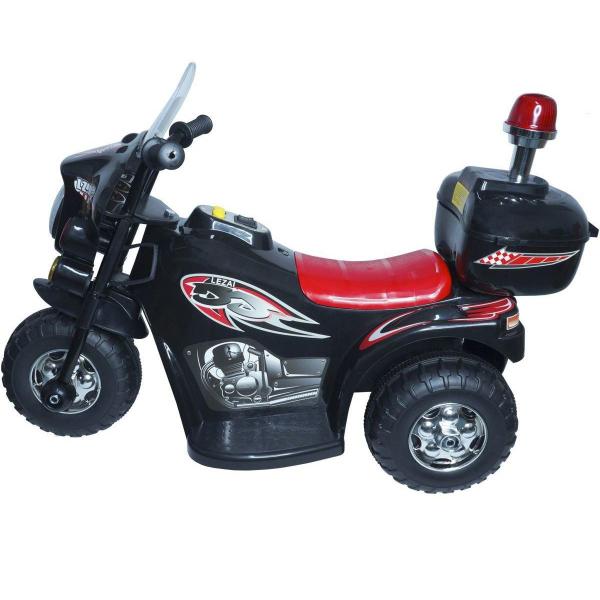 Imagem de Mini Moto Elétrica Infantil Triciclo Criança Bateria 6V Importway BW002-P Preto Polícia Bivolt