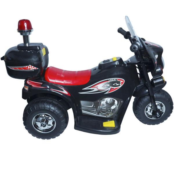 Imagem de Mini Moto Elétrica Infantil Triciclo Criança Bateria 6V Importway BW002-P Preto Polícia Bivolt