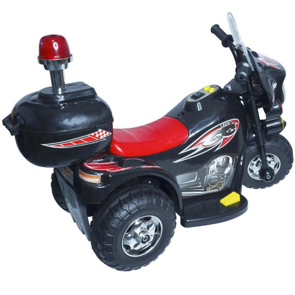 Imagem de Mini Moto Elétrica Infantil Triciclo Criança Bateria 6V Importway BW002-P Preto Polícia Bivolt