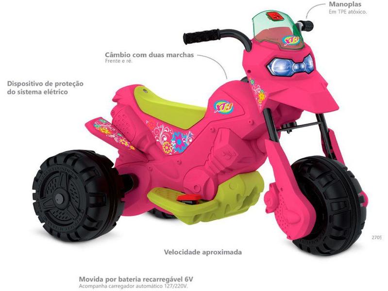 Imagem de Mini Moto Elétrica Infantil XT3 2 Marchas 6V  - Bandeirante