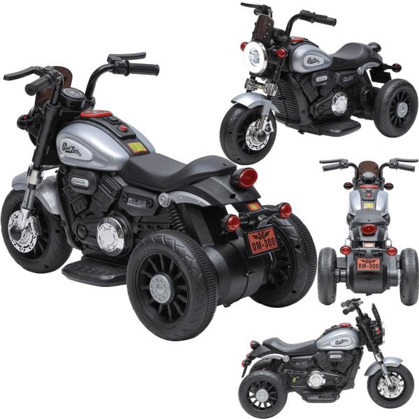 Imagem de Mini Moto Eletrica Infantil Zippy Toys Harley Tracker 6V Cinza