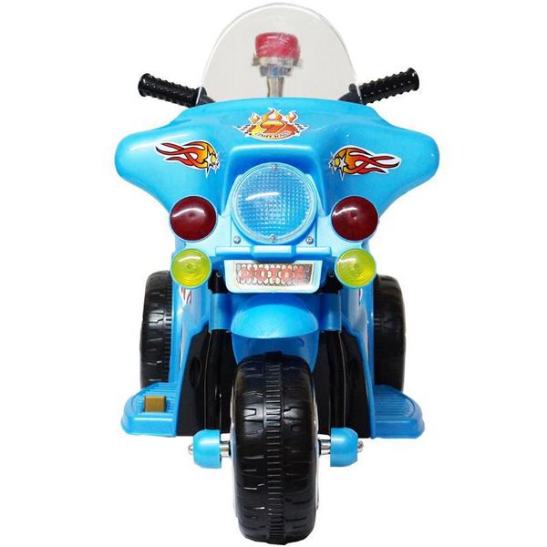 Imagem de Mini Moto Elétrica Triciclo Criança Infantil Bateria 6V Importway BW006-AZ Azul Polícia Bivolt