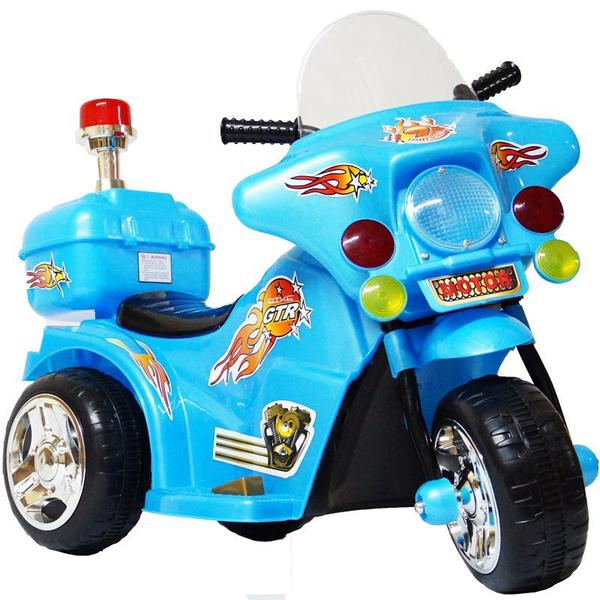 Imagem de Mini Moto Elétrica Triciclo Criança Infantil Bateria 6V Importway BW006 Polícia Luz Som Bivolt