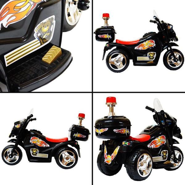 Imagem de Mini Moto Elétrica Triciclo Criança Infantil Bateria 6V Importway BW006 Polícia Luz Som Bivolt