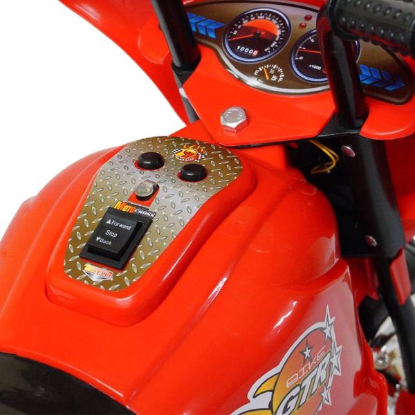 Imagem de Mini Moto Elétrica Triciclo Criança Infantil Bateria 6V Importway BW006-VM Vermelha Polícia Bivolt