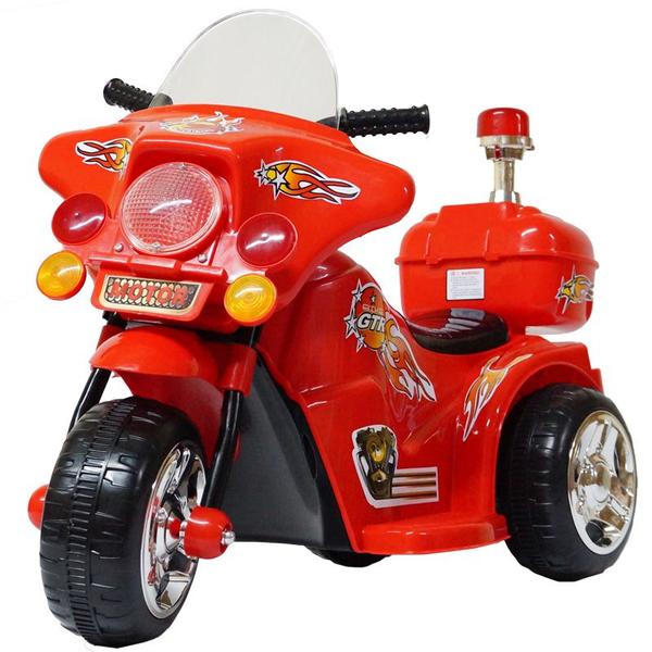 Imagem de Mini Moto Elétrica Triciclo Criança Infantil Bateria 6V Importway BW006-VM Vermelha Polícia Bivolt