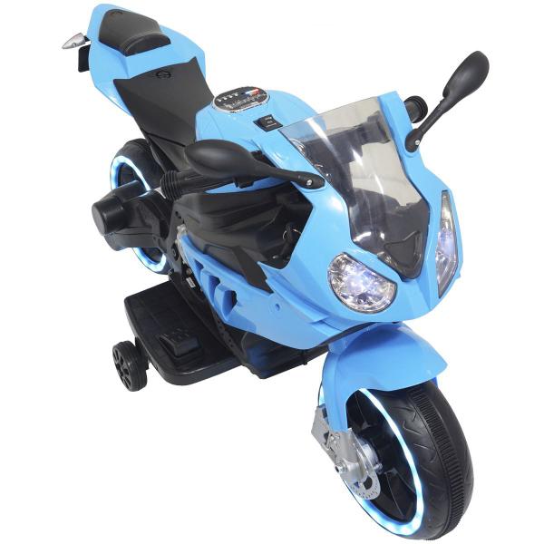 Imagem de Mini Moto Elétrica Triciclo Criança Infantil Bateria 6V Luz Som Brinqway Bw-127 Azul Bivolt